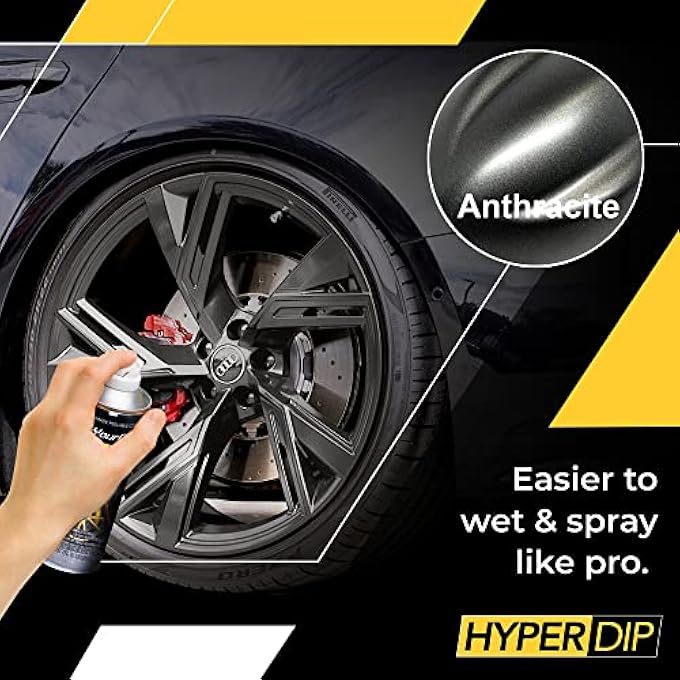 DipYourCar .COM HYPERDIP PAINT - CAN OF SPRAYABLE AUTOMOTIVE DIP COAT - REMOVABLE PEELABLE PAINT PROTECTION FOR CARS - ANTHRACITE GREY SATIN METALLIC COAT SPRAY - Image 4